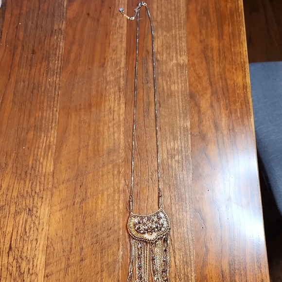 Stella & Dot Gold Fringe Necklace - Picture 2 of 6